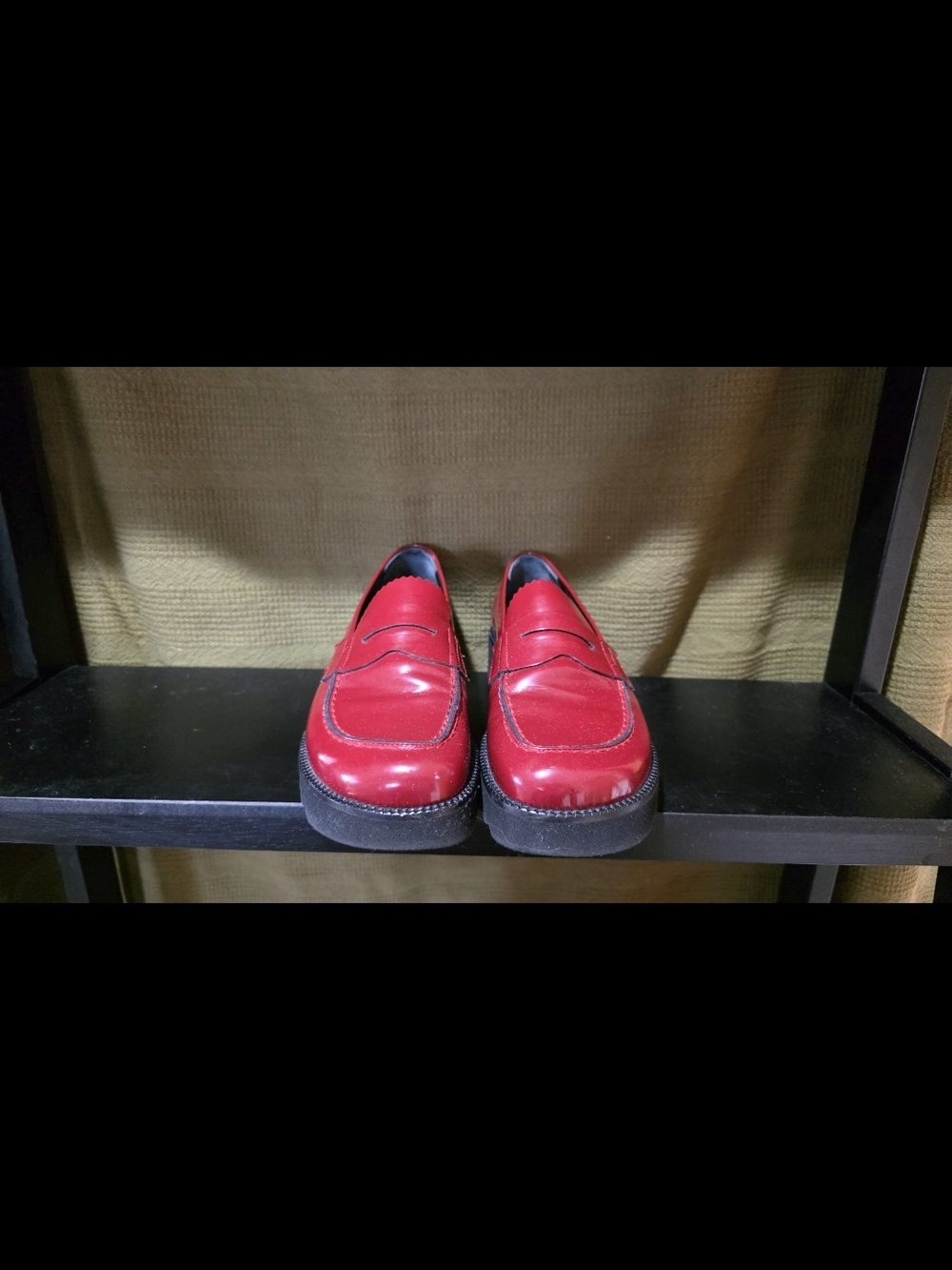 Donald J. Pliner Red Leather Penny Loafers